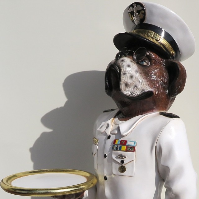 해군 제독 불독 강아지 카페 인테리어소품 장식인형 조형물